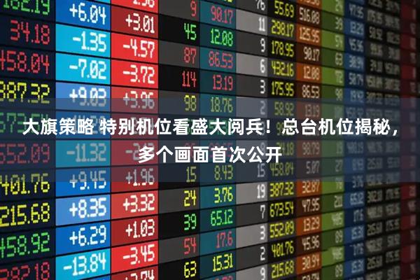 大旗策略 特别机位看盛大阅兵！总台机位揭秘，多个画面首次公开